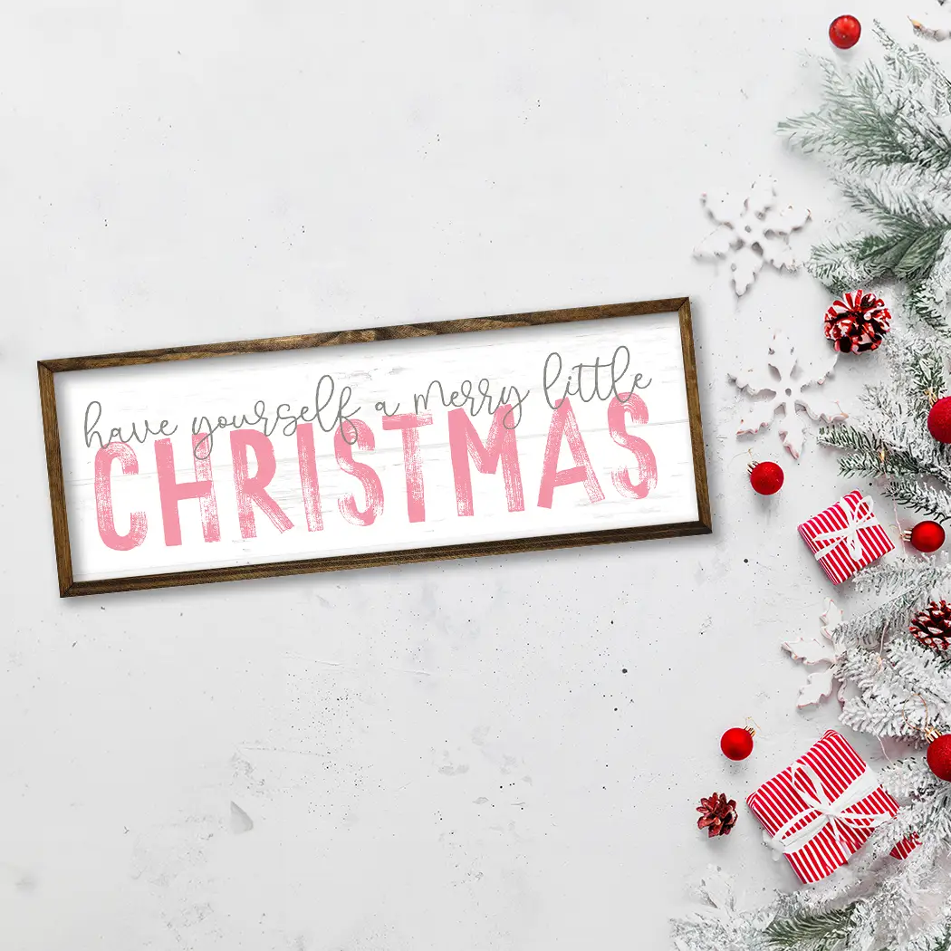 TIMBERLAND FRAME HAVE YOURSELF A MERRY LITTLE CHRISTMAS PINK