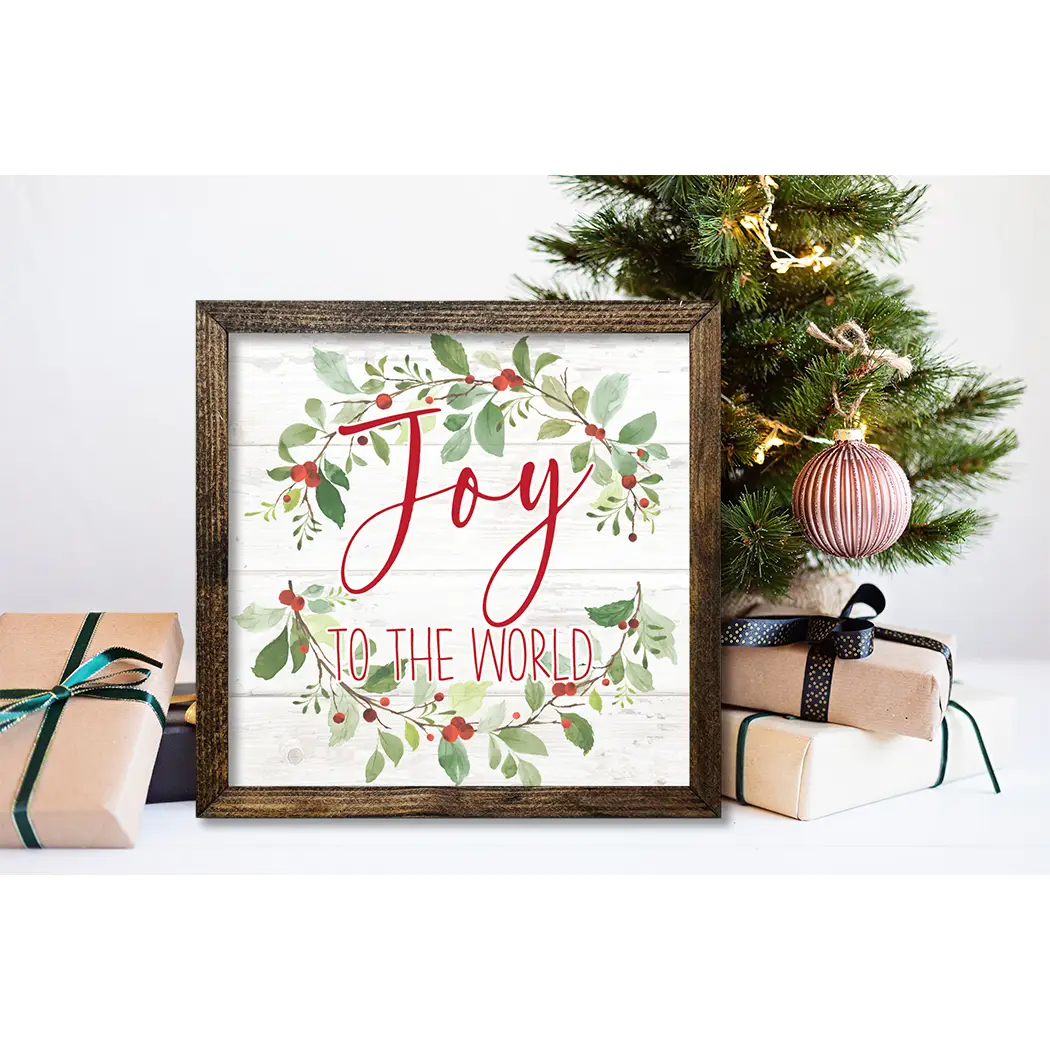 TIMBERLAND FRAME JOY TO THE WORLD RED WREATH