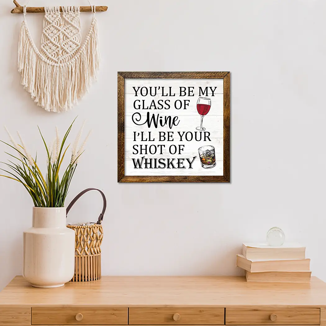 TIMBERLAND FRAME GLASS OF WINE SHOT OF WHISKEY