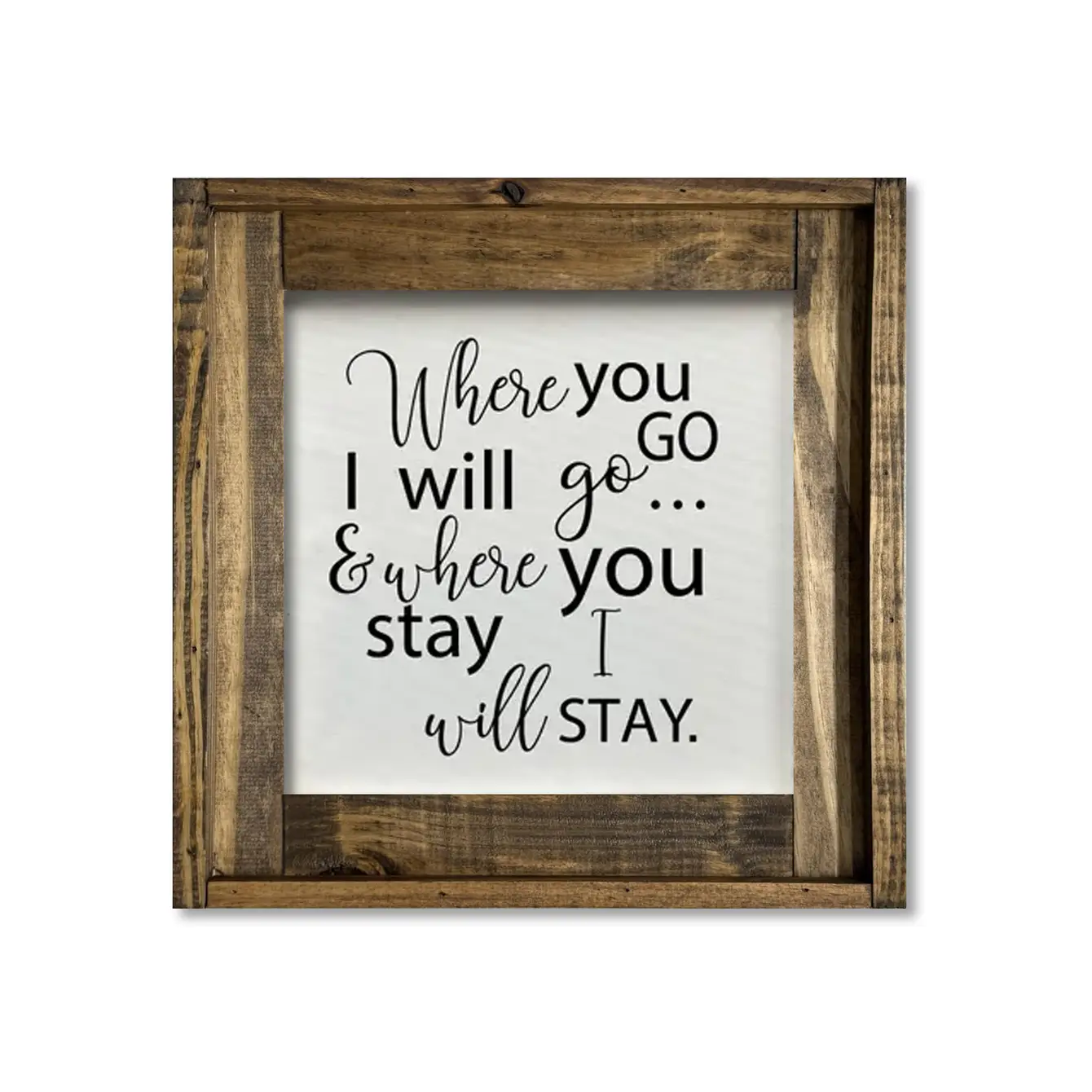 FRAMED CANVAS WHERE YOU GO I'LL GO