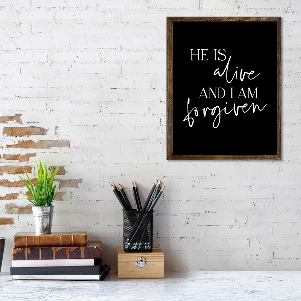 TIMBERLAND FRAME HE IS ALIVE AND I AM FORGIVEN