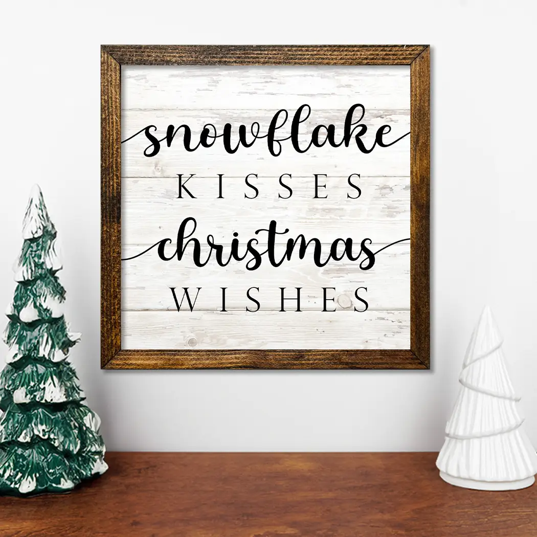 TIMBERLAND FRAME SNOWFLAKE KISSES AND CHRISTMAS WISHES