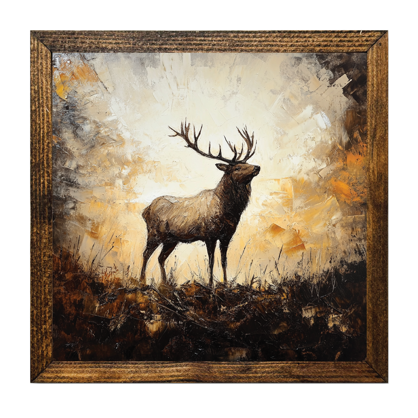 ARTISTIC SERIES TIMBERLAND-ELK DEER PALETTE KNIFE PAINTING 2