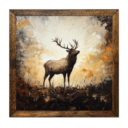 ARTISTIC SERIES TIMBERLAND-ELK DEER PALETTE KNIFE PAINTING 2