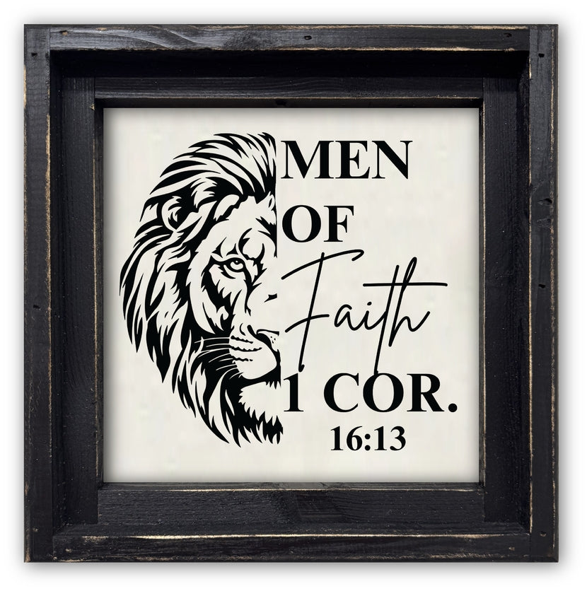 FRAMED CANVAS MEN OF FAITH LION