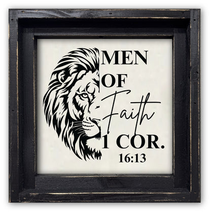 FRAMED CANVAS MEN OF FAITH LION