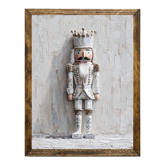 ARTISTIC SERIES NUTCRACKER ART- SNOWY GRAY WHITE GOLD 3