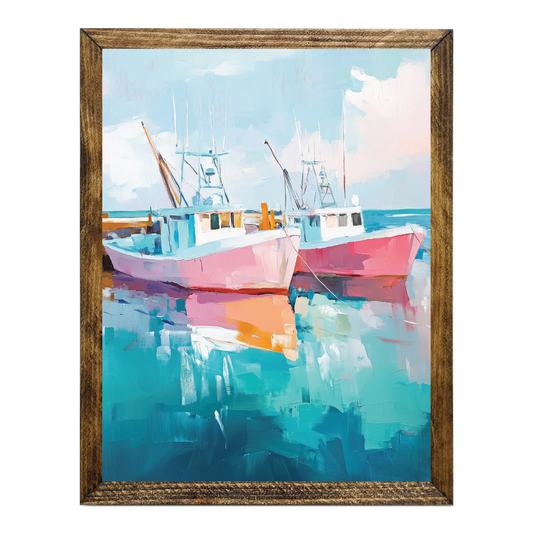 ARTISTIC SERIES TIMBERLAND-MODERN PASTEL TUG BOATS