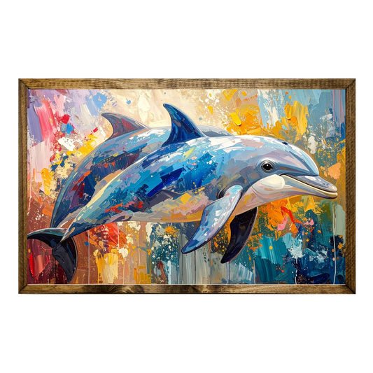 TIMBERLAND FRAME COLORFUL ART DOLPHINS