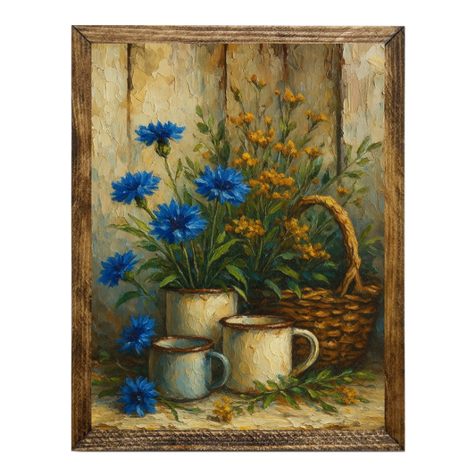 ARTISTIC SERIES TIMBERLAND-FLORAL CUP BASKET ART