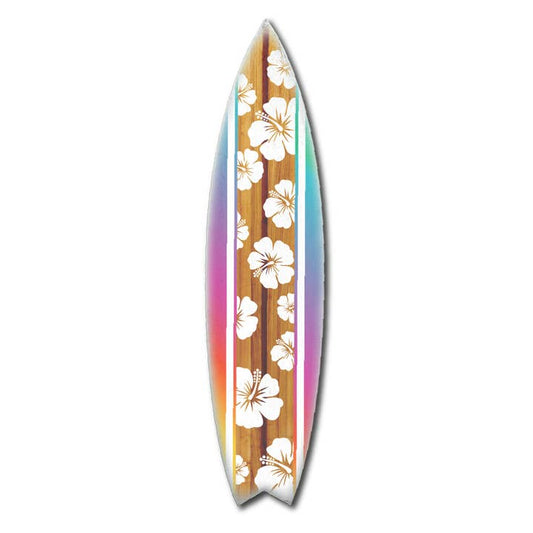 MINI 23" SURF BOARD WALL ACCENT HIBISCUS COLORFUL