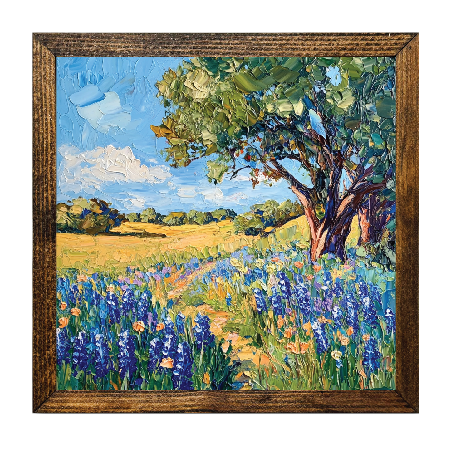 ARTISTIC SERIES TIMBERLAND-BLUEBONNET FIELD TREE OIL PAINT 2