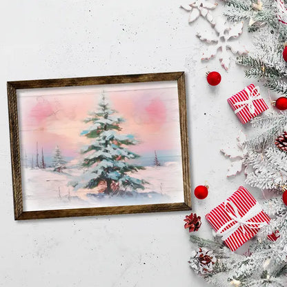 TIMBERLAND FRAME SNOWY TREE PINK SUNSET