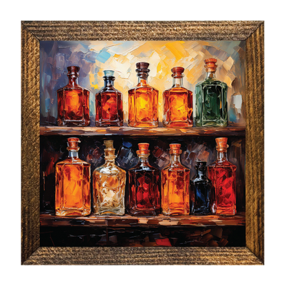 ARTISTIC SERIES TIMBERLAND- WHISKEY BOTTLES ON SHELF