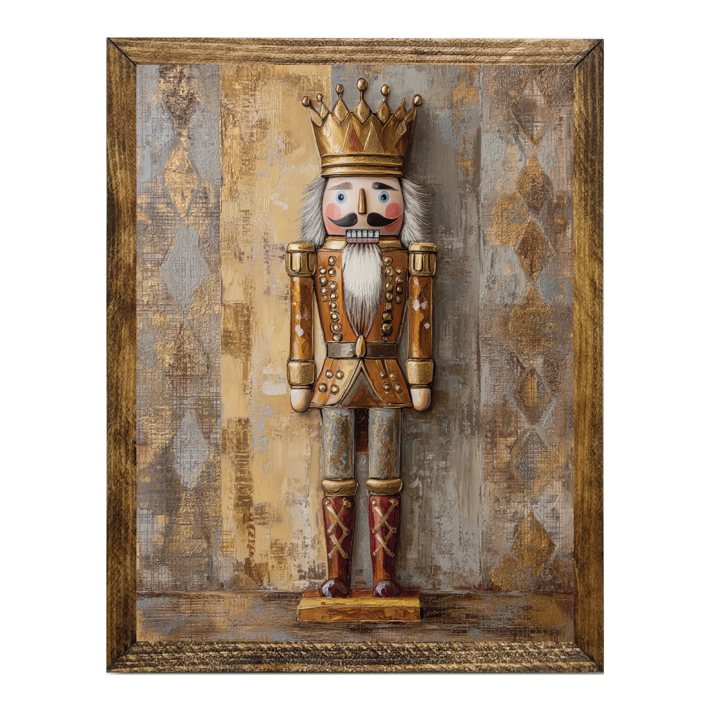 ARTISTIC SERIES NUTCRACKER ART- BOLD NEUTRAL GRY GLD BRONZE