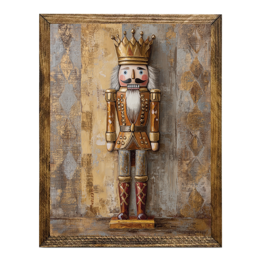ARTISTIC SERIES NUTCRACKER ART- BOLD NEUTRAL GRY GLD BRONZE