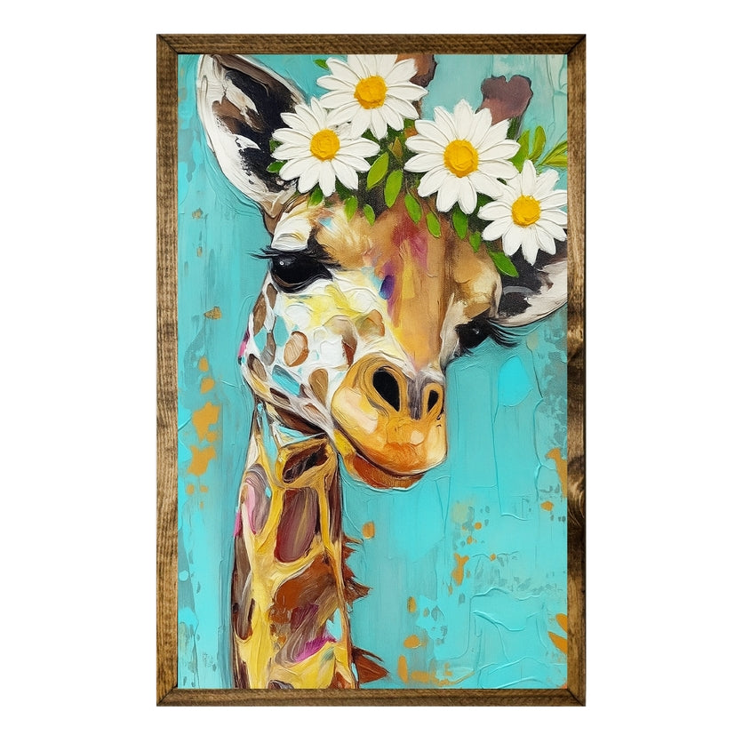 ARTISTIC SERIES TIMBERLAND-CUTE TEAL FLORAL CROWN GIRAFFE