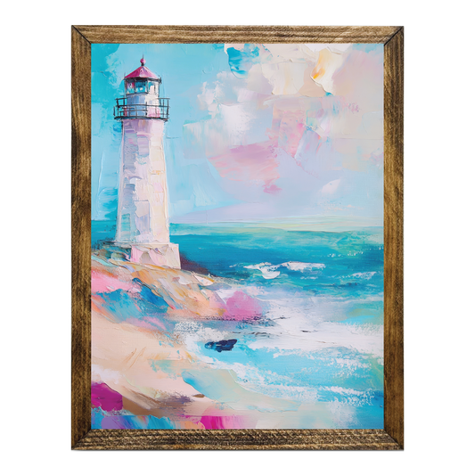 ARTISTIC SERIES TIMBERLAND-MODERN PASTEL BEACH LIGHTHOUSE 2