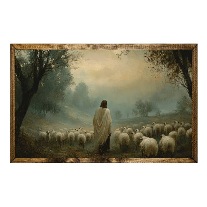 TIMBERLAND FRAME THE SHEPHERDS PATH PEACEFUL JESUS AND SHEEP