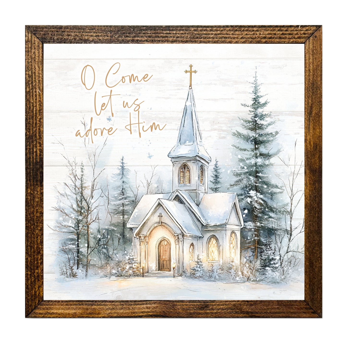 O Come Let Us Adore Him Christmas Church Wall Art