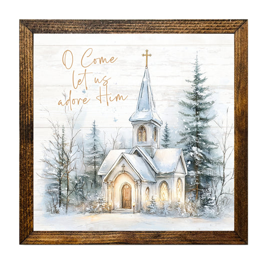 O Come Let Us Adore Him Christmas Church Wall Art