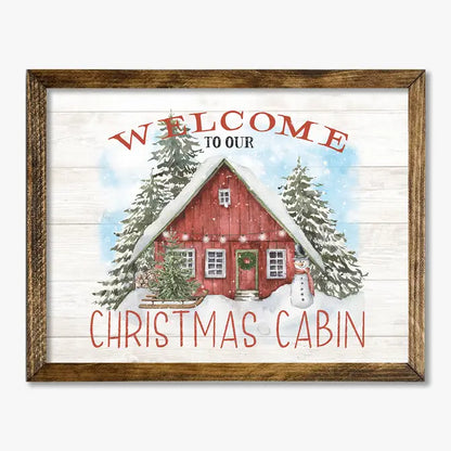 TIMBERLAND FRAME WELCOME TO OUR CHRISTMAS CABIN
