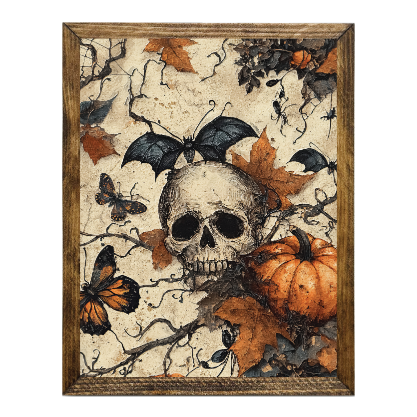 ARTISTIC SERIES-Harvest Haunting – Gothic Botanical Skull 5