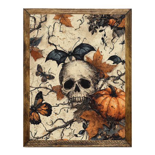 ARTISTIC SERIES-Harvest Haunting – Gothic Botanical Skull 3