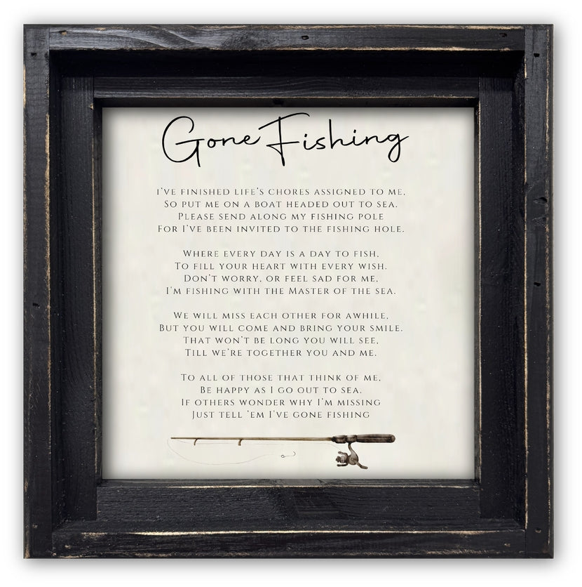FRAMED CANVAS TELL 'EM I'VE GONE FISHING