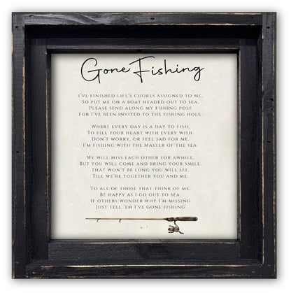 FRAMED CANVAS TELL 'EM I'VE GONE FISHING