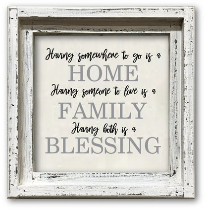 FRAMED CANVAS HOME FAMILY BLESSING