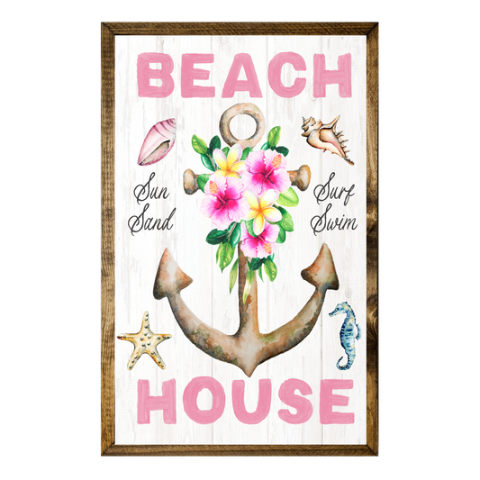 TIMBERLAND FRAME BEACH HOUSE PINK WITH ANCHOR