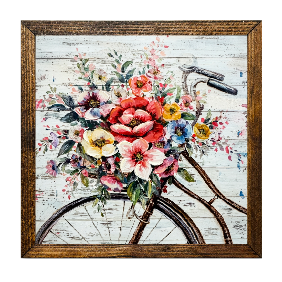 TIMBERLAND FRAME  VINTAGE BIKE AND FLOWER BASKET
