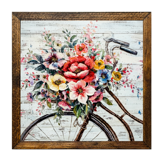 TIMBERLAND FRAME  VINTAGE BIKE AND FLOWER BASKET