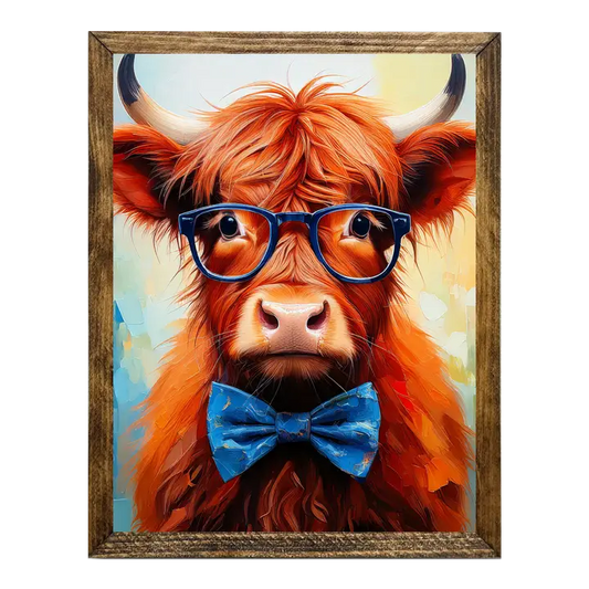 ARTISTIC SERIES TIMBERLAND- ANIMALS WITH GLASSES HGHLND COW