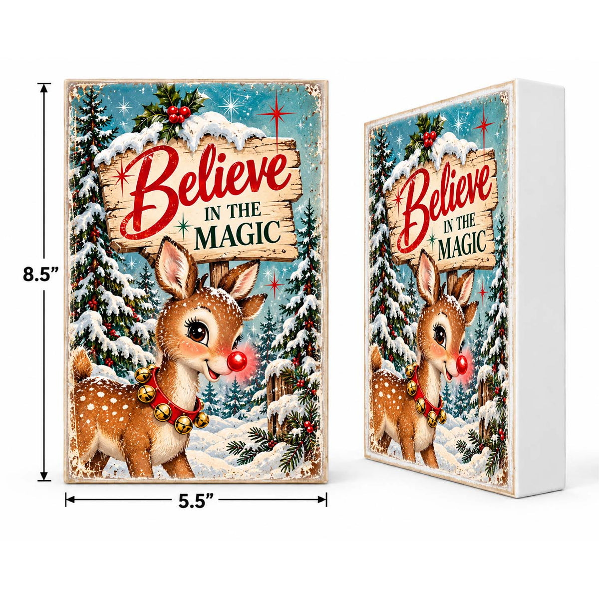 Mix & Match Christmas Block 2 for $20- Believe in the Magic Retro Reindeer