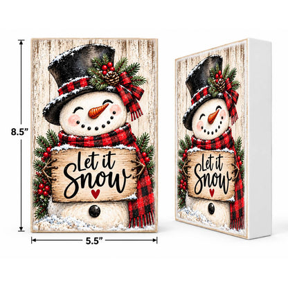 Mix & Match Christmas Block 2 for $20- Let it Snow Snowman Buffalo Check
