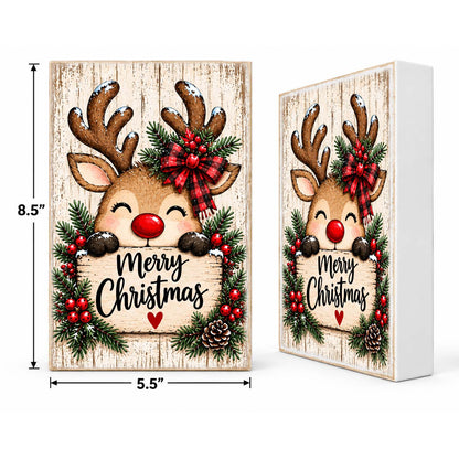 Mix & Match Christmas Block 2 for $20- Merry Christmas Reindeer Buffalo Check