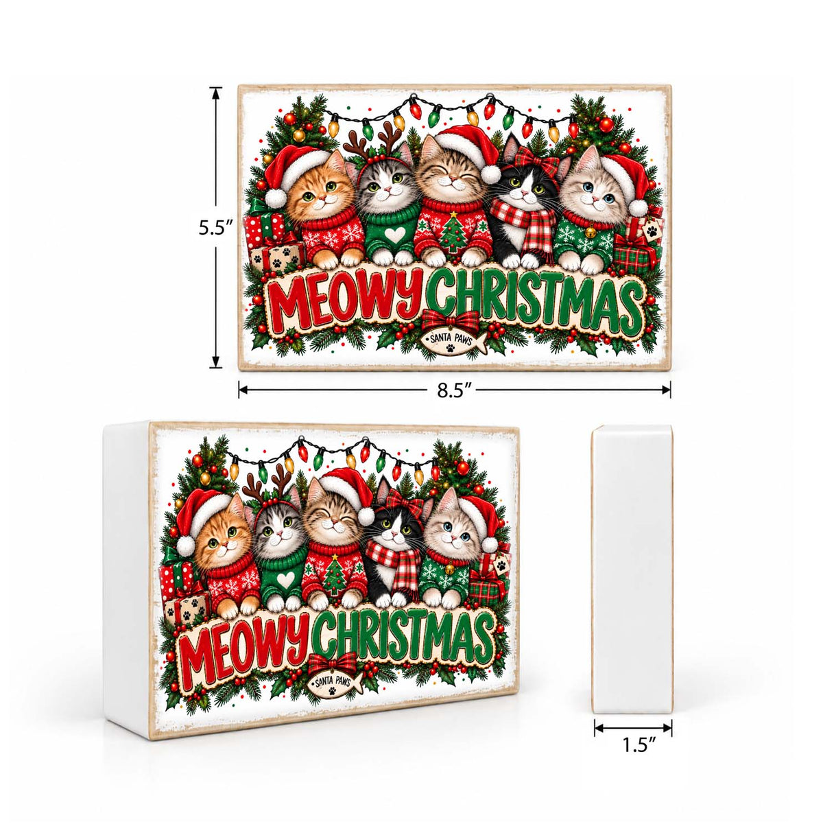 Mix & Match Christmas Block 2 for $20- Meowy Christmas Cats