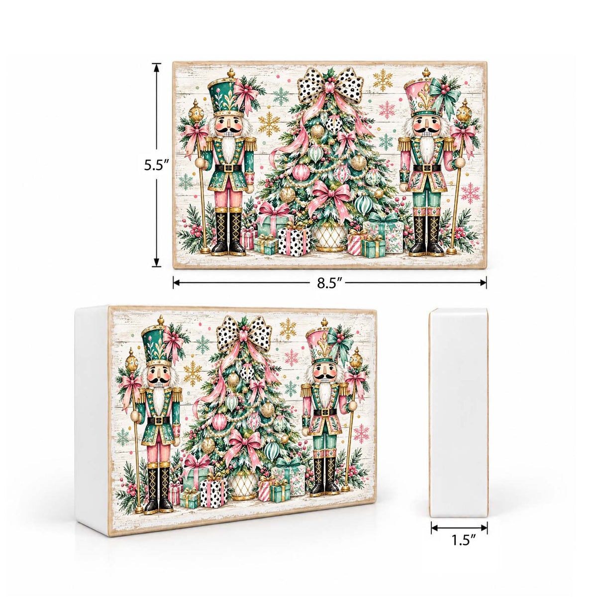 Mix & Match Christmas Block 2 for $20- Nutcracker Tree Pink Teal