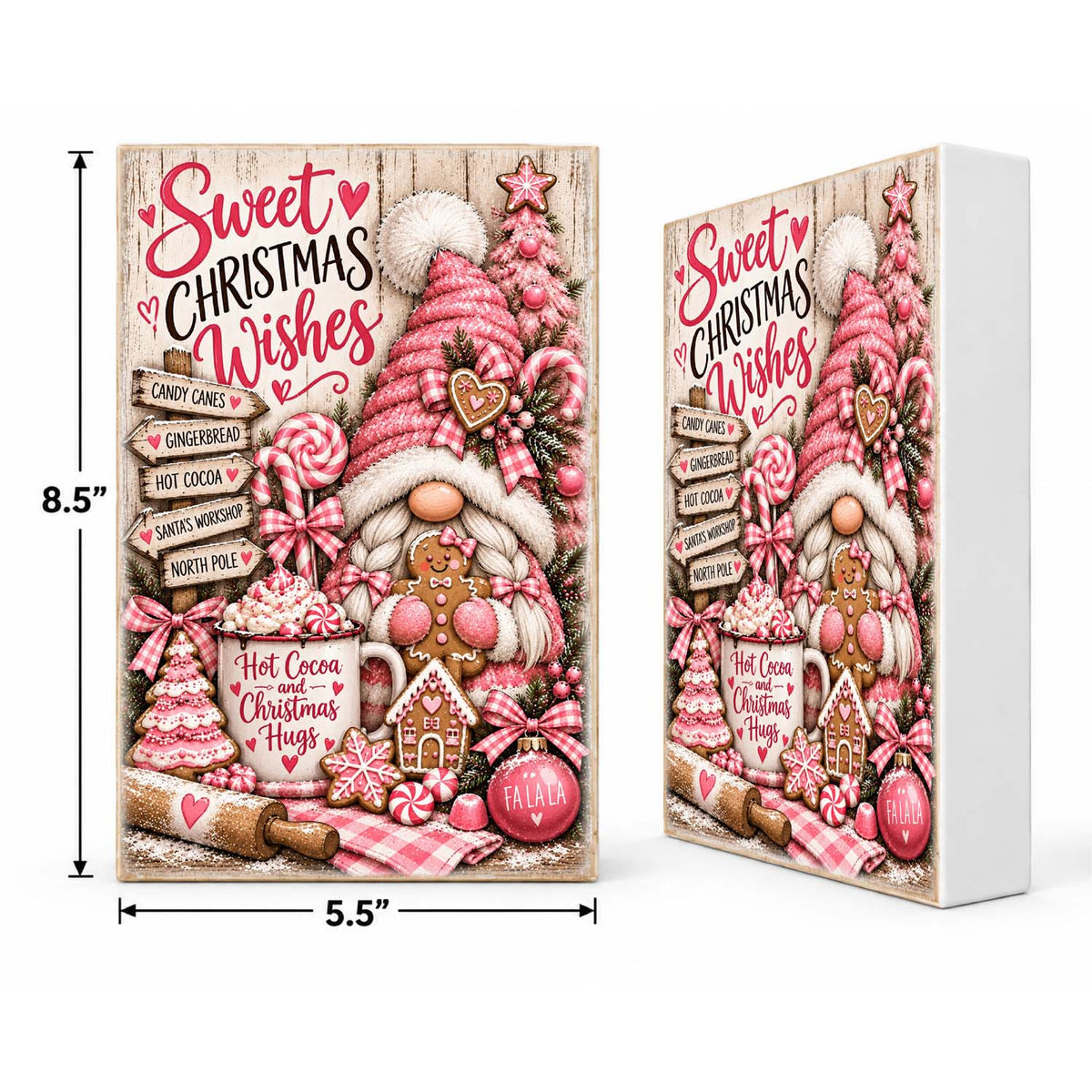 Mix & Match Christmas Block 2 for $20- Pink Gnome Sweet Christmas Wishes