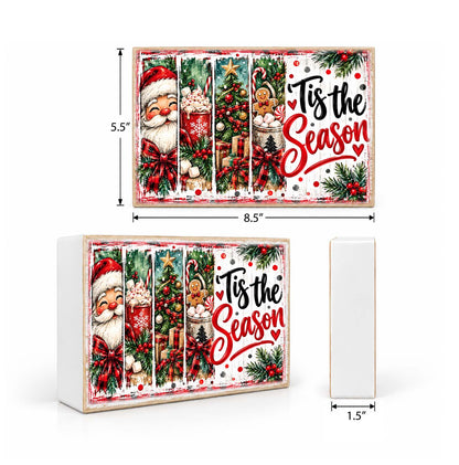 Mix & Match Christmas Block 2 for $20- Tis the Season Horizontal Buffalo Check