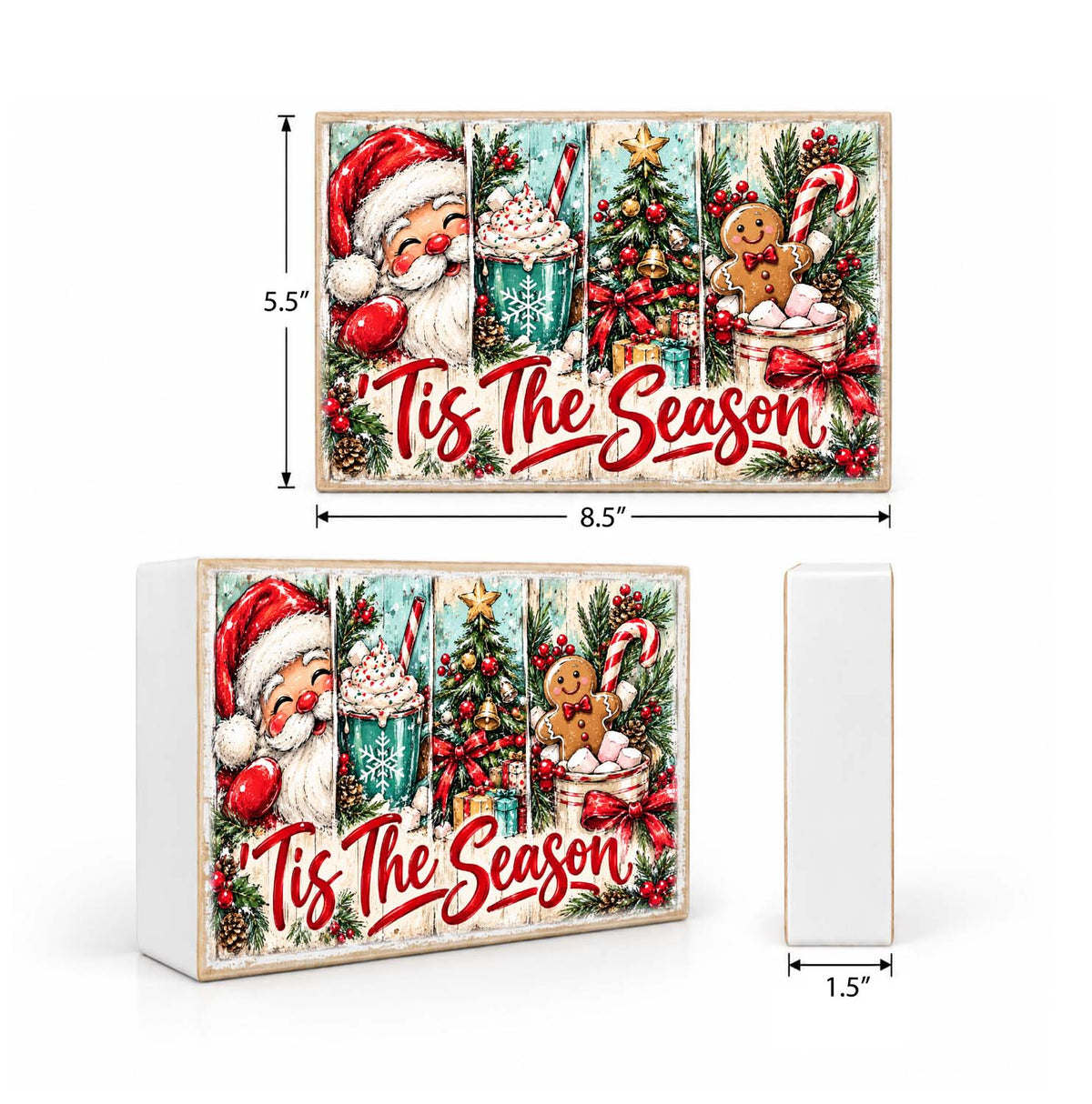 Mix & Match Christmas Block 2 for $20- Tis the Season Santa Cocoa Gingerbread