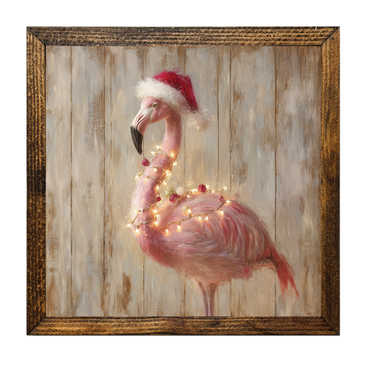 TIMBERLAND FRAME CHRISTMAS FLAMINGO COVERED IN LIGHTS 2