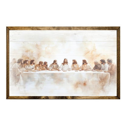 TIMBERLAND FRAME LAST SUPPER WATERCOLOR STYLE FOR CHRISTIAN