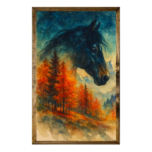ARTISTIC SERIES TIMBERLAND-ABSTRACT MOUNTAINSIDE HORSE ART