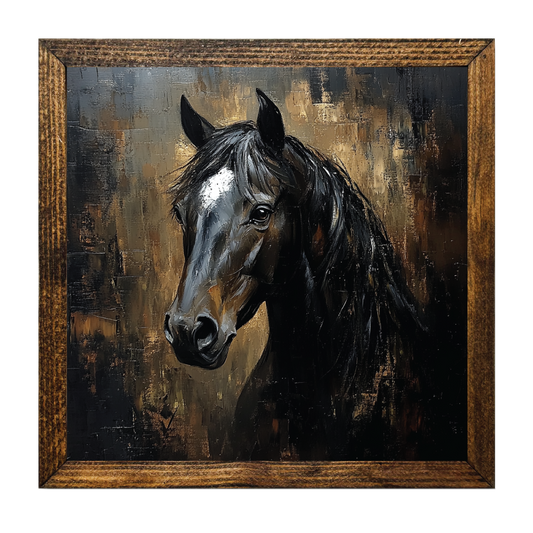 ARTISTIC SERIES TIMBERLAND-HORSE PALETTE KNIFE PAINTING 2
