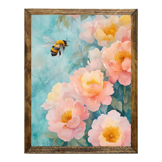 TIMBERLAND FRAME BEE AND FLOWERS