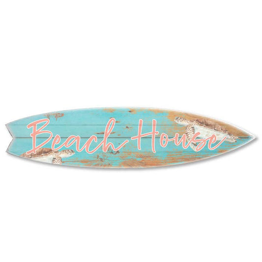 MINI 23" SURF BOARD WALL ACCENT BEACH HOUSE WITH SEA TURTLES
