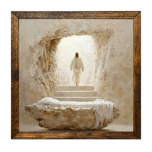 TIMBERLAND FRAME HE IS RISEN JESUS WALKS FROM HIS TOMB